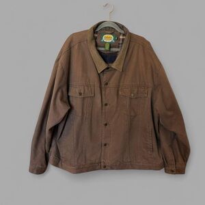Cabela’s Brown canvas barn jacket with plaid flannel lining 3XL